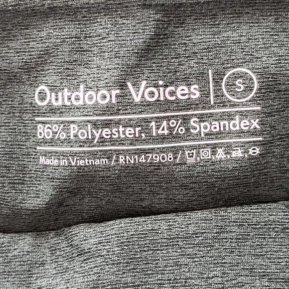 OUTDOOR Voices Green Cropped Leggings Small Heathered Evergreen Warm-Up - Picture 8 of 8